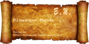 Biswanger Manda névjegykártya
